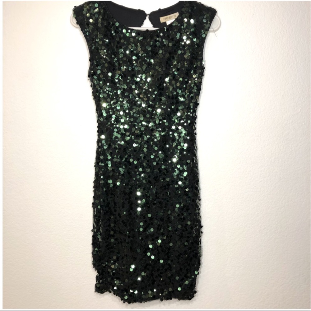 Black and green dress